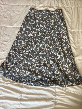 Nordstrom Blue and White A-Line Midi Skirt